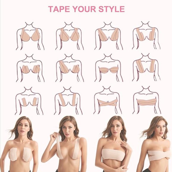 DooDSY Boob Tape for all sizes from A to G Cup. Color Nude. Includes 5 petals. - Picture 2 of 7